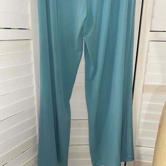 Vintage Susan Lucci Aqua Green Tank Top Pull On Pants Set Poly Knit Suit Sz Med - Picture 11 of 11